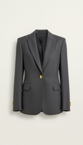 Structured Charcoal Blazer with Gold Cufflinks