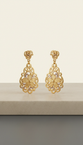 Gold Filigree Drop Earrings