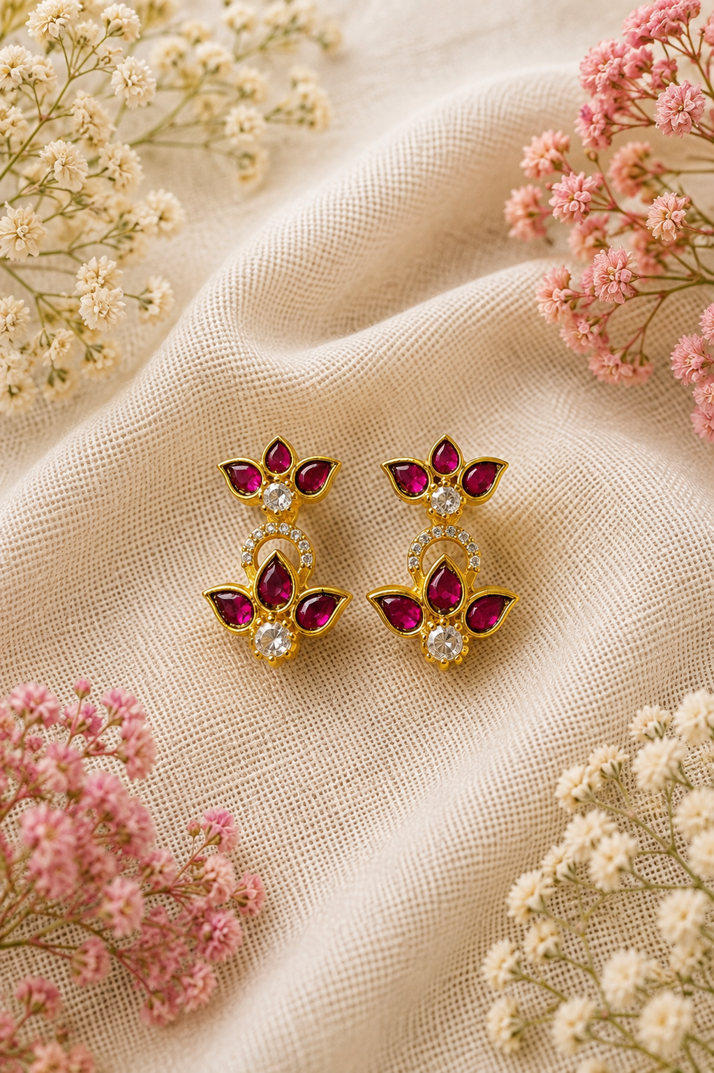 Jadav Kundhan - Lotus Ear ring