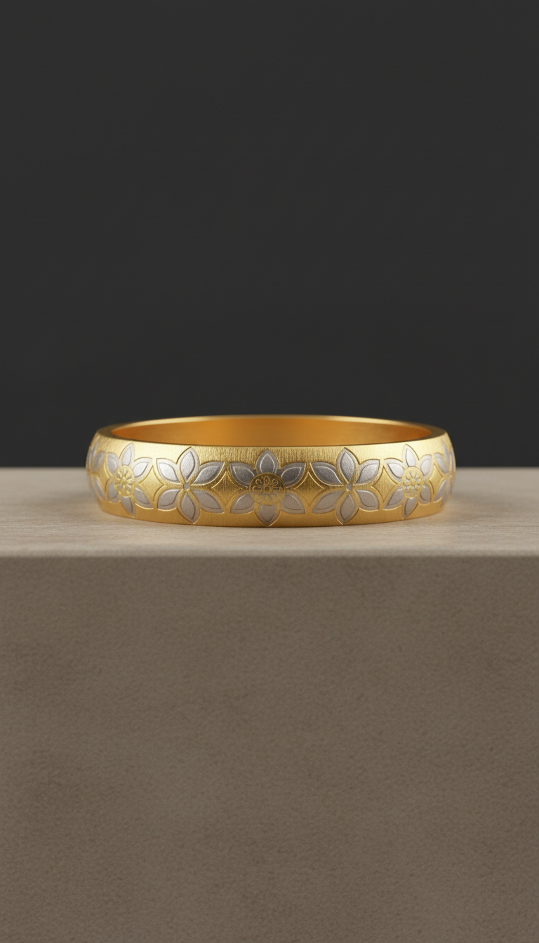 Minimalist Bangle with Geometric Motif